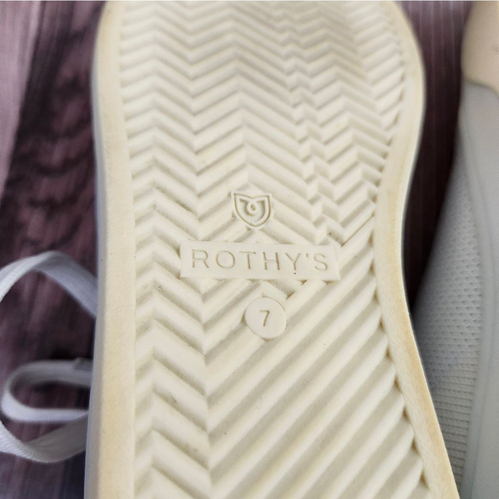 Rothy's The Lace-up Bright white knit sneakers sz 7 - Picture 6 of 14